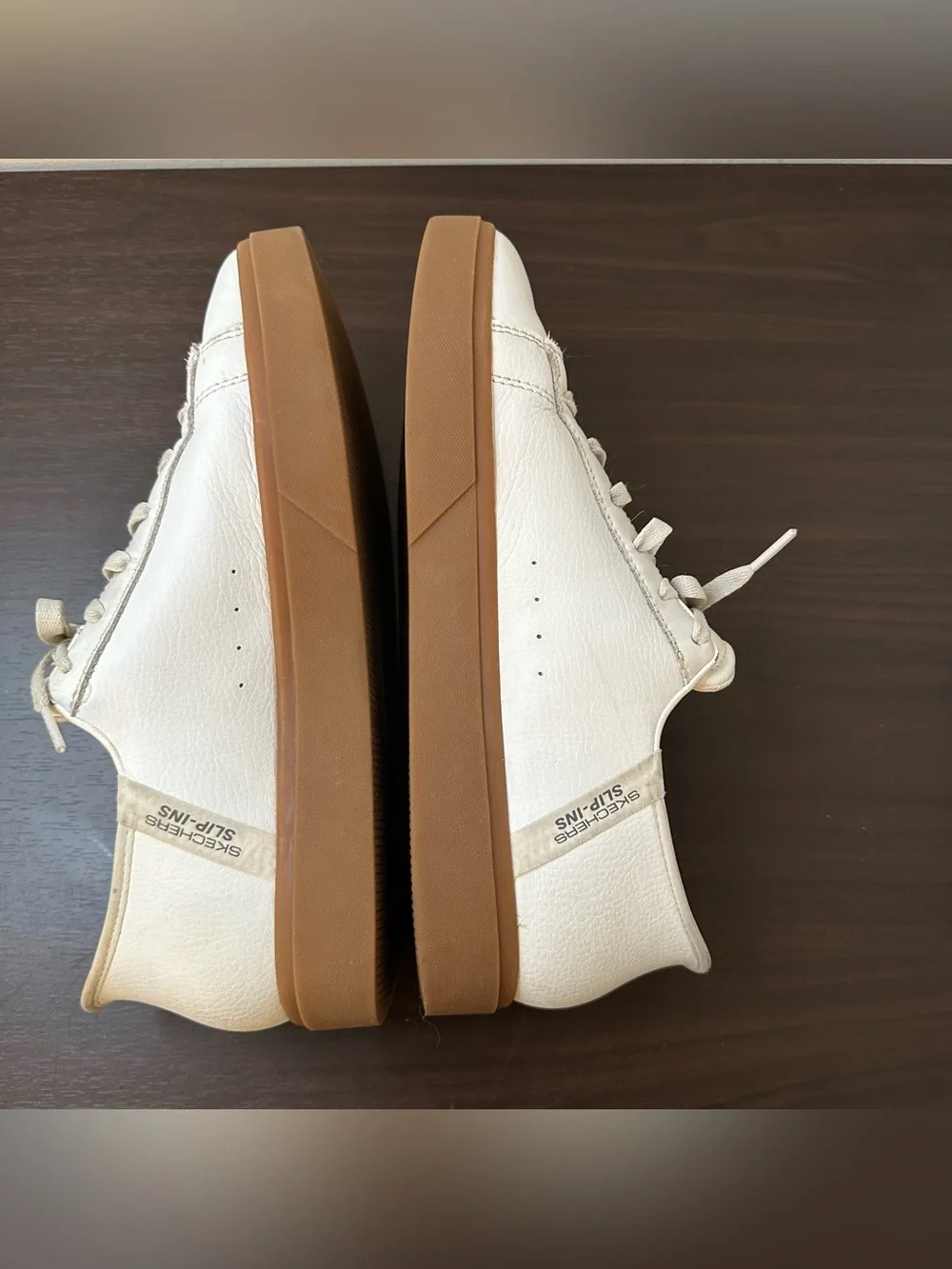 SKECHERS Eden LX Strando Hands-Free Slip-ins Lace-Up Sneakers White 8.5 Wide